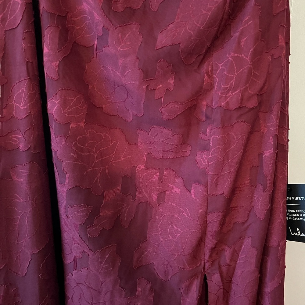 Lulus Garden of Romance Burgundy Strapless Maxi Dress NWT L #1325 - Picture 7 of 11